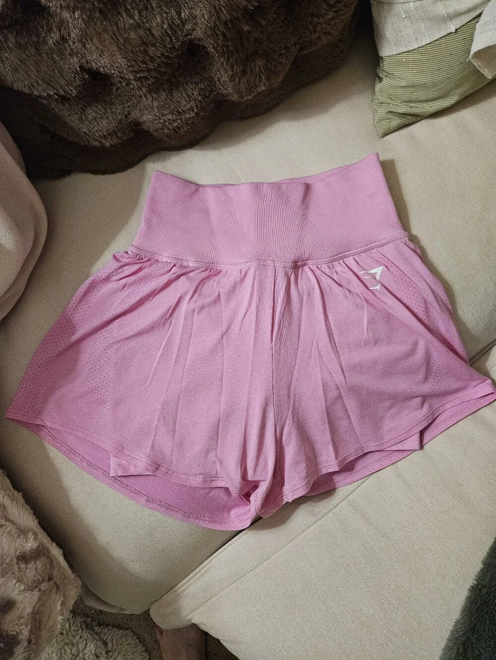 Gymshark Pink High-Waist Athletic Shorts - Picture 2 of 3